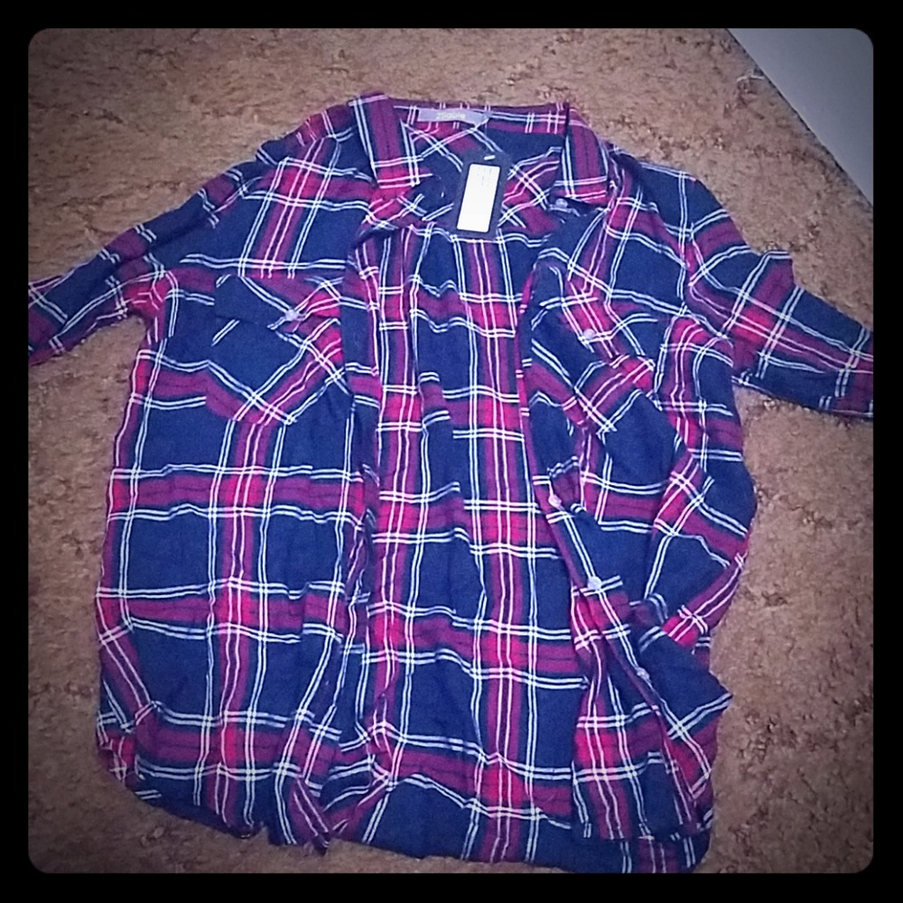 2sable plaid button up